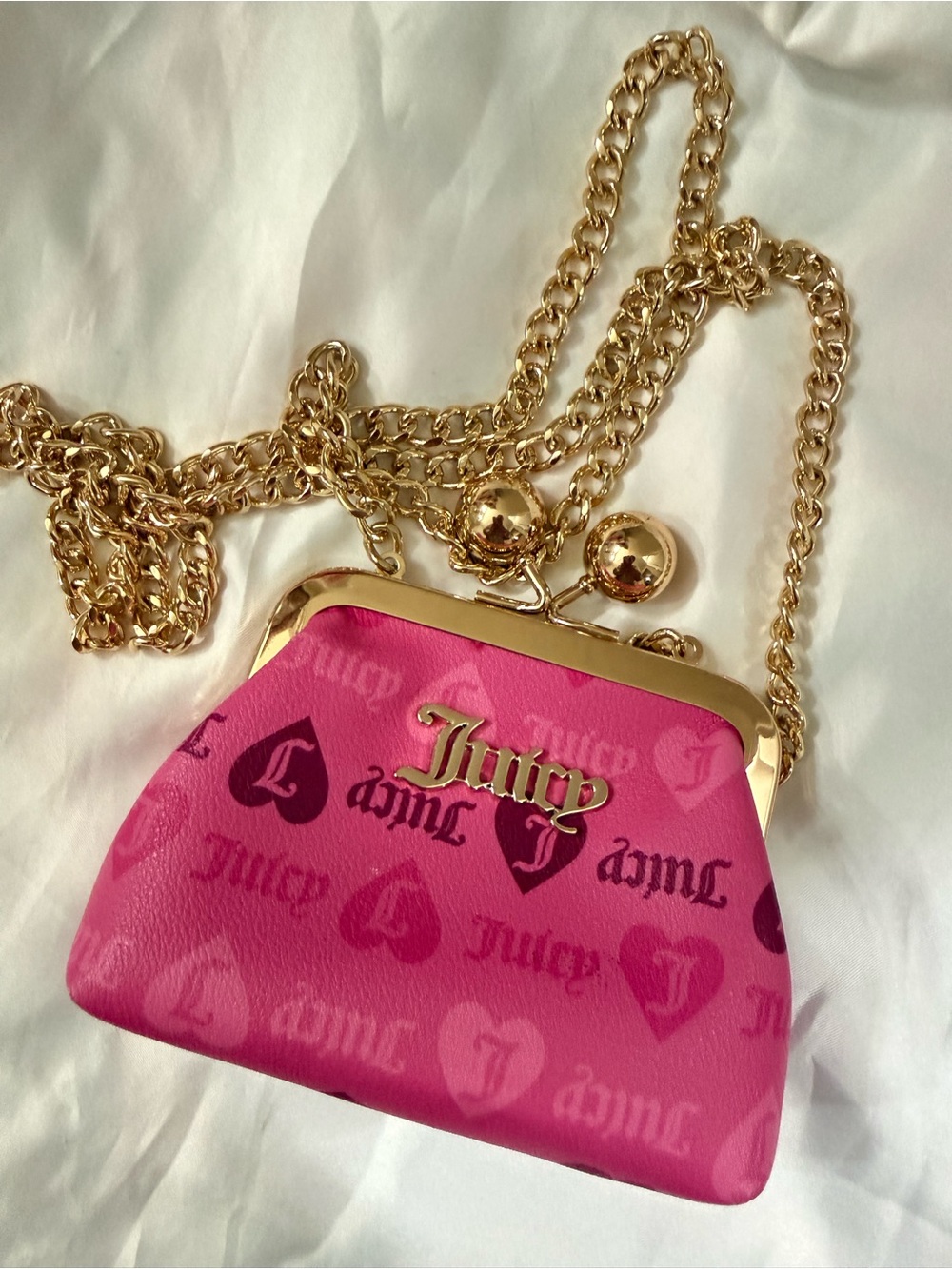 Juicy Couture Hot Pink Kiss Lock Mini Crossbody